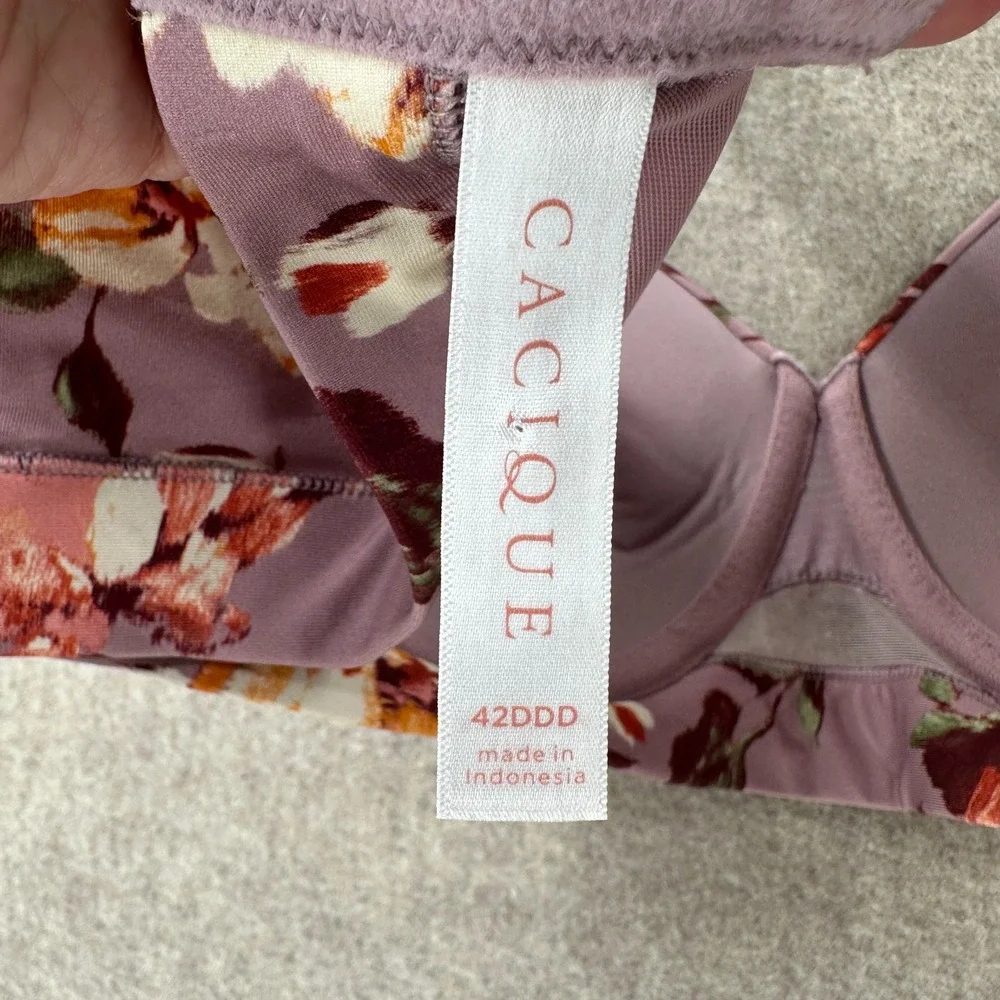 Cacique Womens Bra 42DDD Balconette Lightly Lined Underwired Floral Pattern‎ - Picture 5 of 6